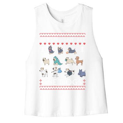 I Just Want All The Dogs Ugly Sweater Xmas Funny Ugly Meaningful Gift Women's Racerback Cropped Tank