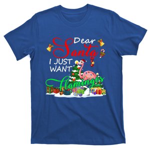 I Just Want Flamingos Christmas Santa Flamingo Lover Gift T-Shirt