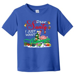 I Just Want Flamingos Christmas Santa Flamingo Lover Gift Toddler T-Shirt