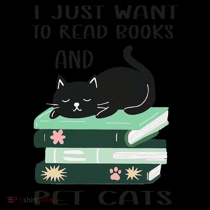I Just Want To Read Books And Pet Cats Funny Reading Cat Sweatshirt