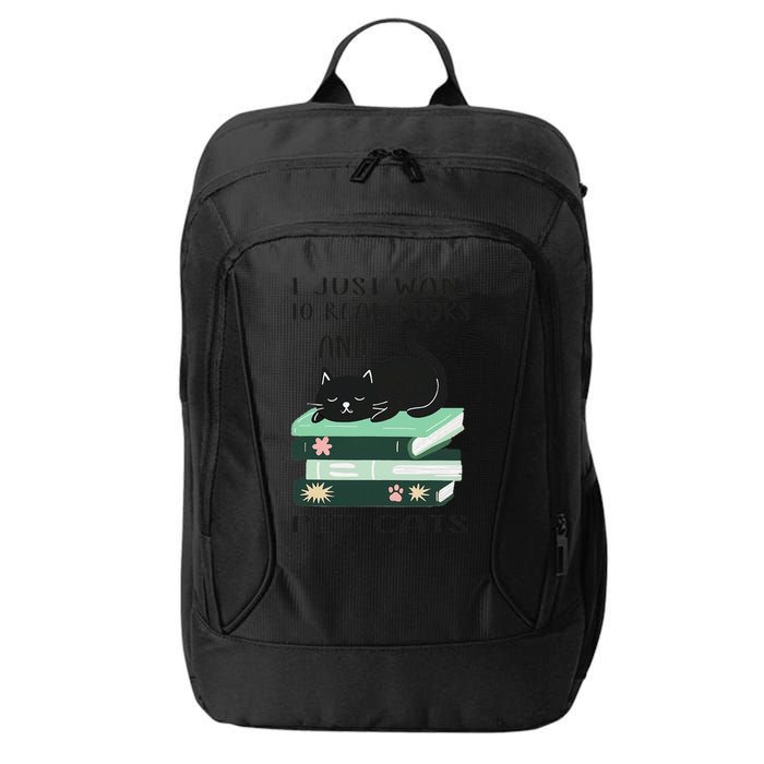 I Just Want To Read Books And Pet Cats Funny Reading Cat City Backpack