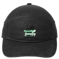 I Just Want To Read Books And Pet Cats Funny Reading Cat 7-Panel Snapback Hat