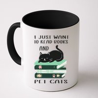 I Just Want To Read Books And Pet Cats Funny Reading Cat Mug