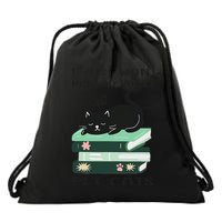 I Just Want To Read Books And Pet Cats Funny Reading Cat Drawstring Bag