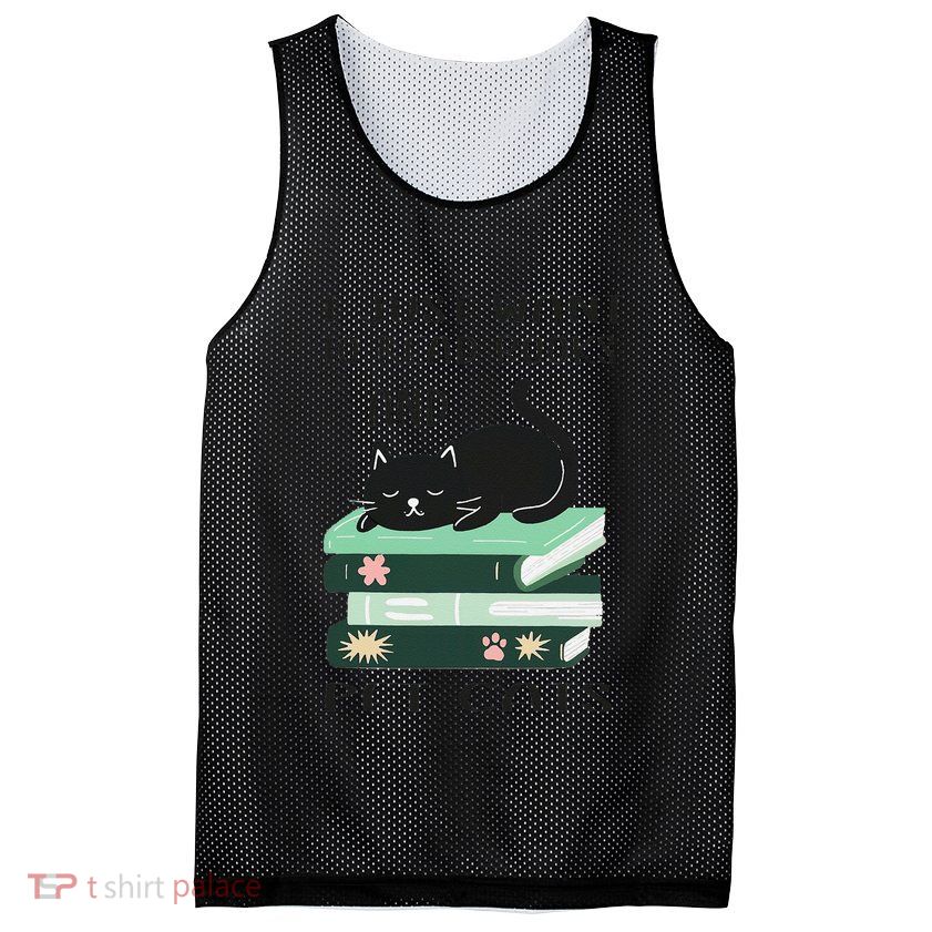 I Just Want To Read Books And Pet Cats Funny Reading Cat Mesh Reversible Basketball Jersey Tank