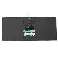 I Just Want To Read Books And Pet Cats Funny Reading Cat Large Microfiber Waffle Golf Towel
