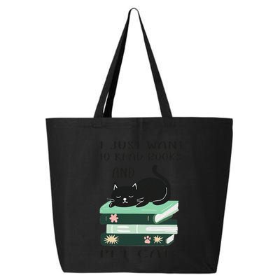 I Just Want To Read Books And Pet Cats Funny Reading Cat 25L Jumbo Tote