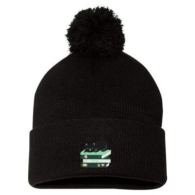 I Just Want To Read Books And Pet Cats Funny Reading Cat Pom Pom 12in Knit Beanie