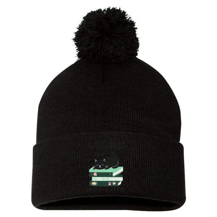 I Just Want To Read Books And Pet Cats Funny Reading Cat Pom Pom 12in Knit Beanie