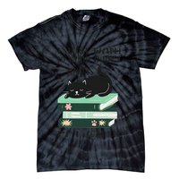 I Just Want To Read Books And Pet Cats Funny Reading Cat Tie-Dye T-Shirt