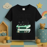 I Just Want To Read Books And Pet Cats Funny Reading Cat Toddler T-Shirt
