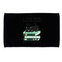 I Just Want To Read Books And Pet Cats Funny Reading Cat Microfiber Hand Towel