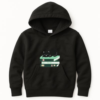 I Just Want To Read Books And Pet Cats Funny Reading Cat Kids Hoodie