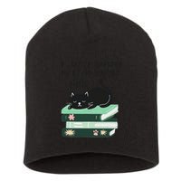 I Just Want To Read Books And Pet Cats Funny Reading Cat Short Acrylic Beanie