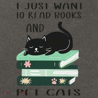 I Just Want To Read Books And Pet Cats Funny Reading Cat Cotton Canvas Backpack