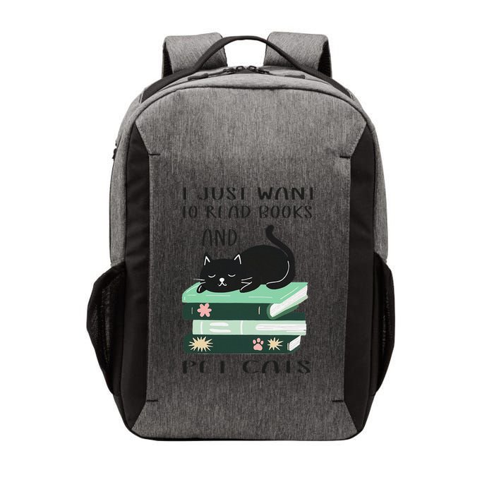 I Just Want To Read Books And Pet Cats Funny Reading Cat Vector Backpack
