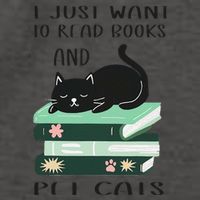I Just Want To Read Books And Pet Cats Funny Reading Cat Vector Backpack