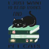 I Just Want To Read Books And Pet Cats Funny Reading Cat Infant Baby Jersey Bodysuit