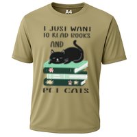 I Just Want To Read Books And Pet Cats Funny Reading Cat Performance Shirt