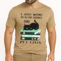 I Just Want To Read Books And Pet Cats Funny Reading Cat Performance Shirt