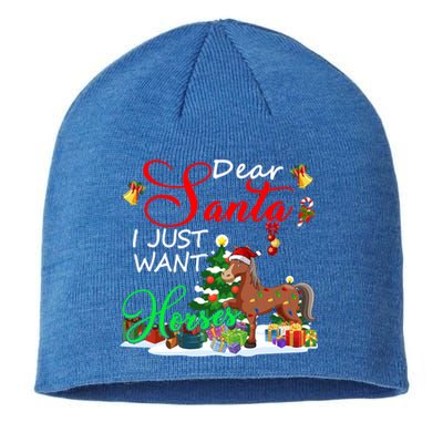 I Just Want Horses Christmas Farmer Santa Horse Lover Gift Sustainable Beanie