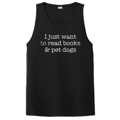 I Just Want To Read Books And Pet Dogs Reading Cool Gift PosiCharge Competitor Tank