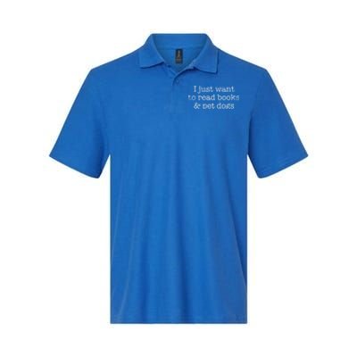 I Just Want To Read Books And Pet Dogs Reading Cool Gift Softstyle Adult Sport Polo