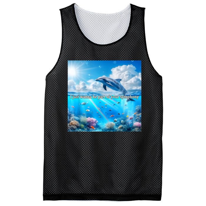 I Just Wanna Be Part Of Your Symphony Symphony Dolphin Mesh Reversible Basketball Jersey Tank