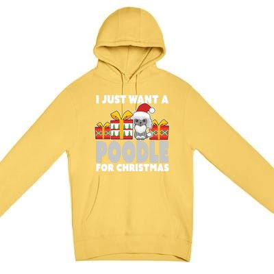 I Just Want A Poodle For Christmas Cute Poodle Christmas Great Gift Premium Pullover Hoodie