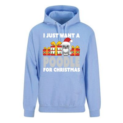 I Just Want A Poodle For Christmas Cute Poodle Christmas Great Gift Unisex Surf Hoodie