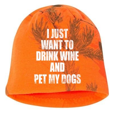 I Just Want To Drink Wine And Pet My Dogs Kati - Camo Knit Beanie