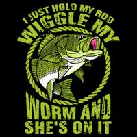 I Just Wiggle My Worm And She's On It Funny Fishing Sustainable Bucket Hat