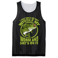 I Just Wiggle My Worm And She's On It Funny Fishing Mesh Reversible Basketball Jersey Tank