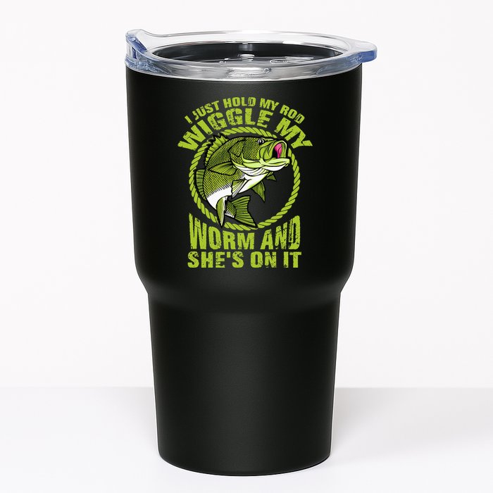 I Just Wiggle My Worm And She's On It Funny Fishing Tumbler