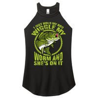 I Just Wiggle My Worm And She's On It Funny Fishing Women's Perfect Tri Rocker Tank