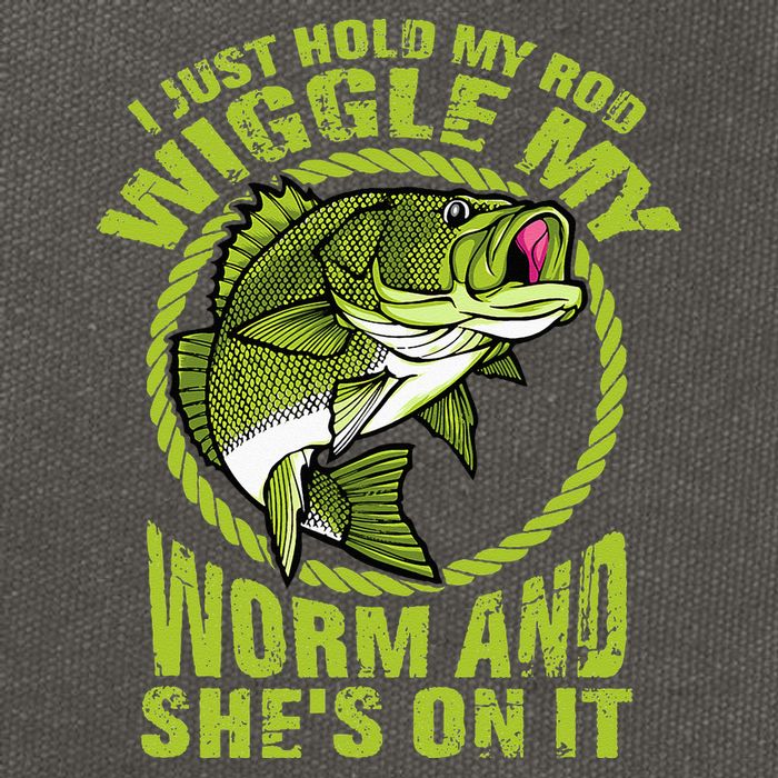 I Just Wiggle My Worm And She's On It Funny Fishing Cotton Canvas Backpack