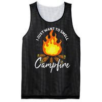 I Just Want To Smell Like A Campfire Gift Funny Camping Mesh Reversible Basketball Jersey Tank