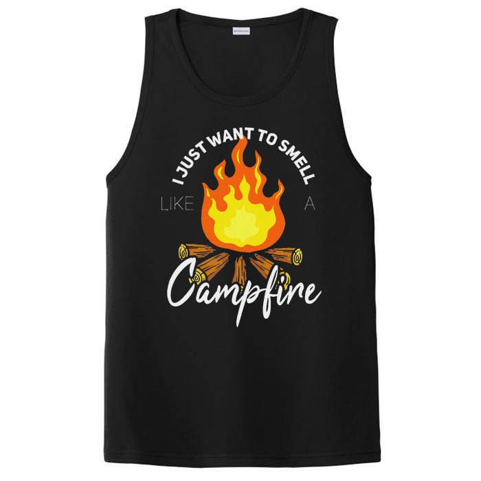 I Just Want To Smell Like A Campfire Gift Funny Camping PosiCharge Competitor Tank