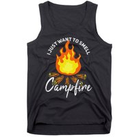 I Just Want To Smell Like A Campfire Gift Funny Camping Tank Top