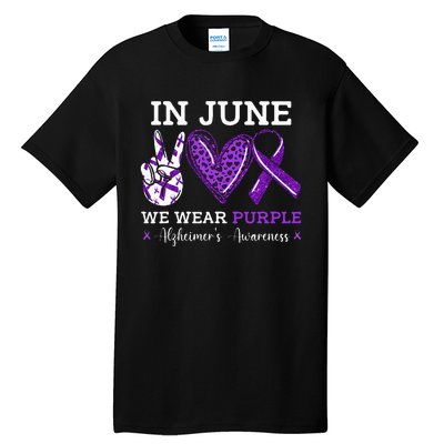 In June We Wear Purple Alzheimers Awareness Tall T-Shirt