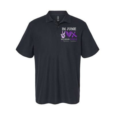 In June We Wear Purple Alzheimers Awareness Softstyle Adult Sport Polo