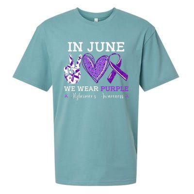 In June We Wear Purple Alzheimers Awareness Sueded Cloud Jersey T-Shirt