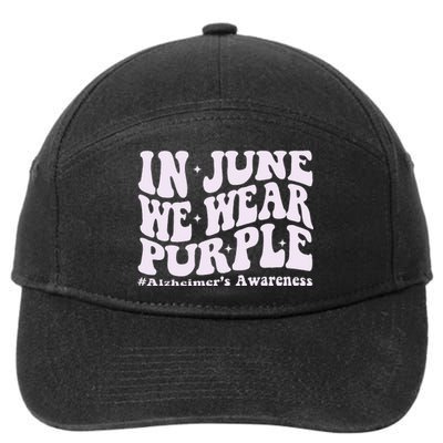 In June We Wear Purple Alzheimer's Awareness Groovy & Wavy 7-Panel Snapback Hat