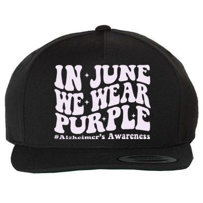 In June We Wear Purple Alzheimer's Awareness Groovy & Wavy Wool Snapback Cap