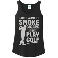 I Just Want to Smoke Cigars And Play Golf Funny Dad Ladies Essential Tank