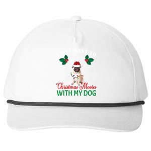 I Just Want To Watch Christmas Movies With My Pug Funny Gift Snapback Five-Panel Rope Hat