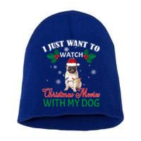 I Just Want To Watch Christmas Movies With My Pug Funny Gift Short Acrylic Beanie