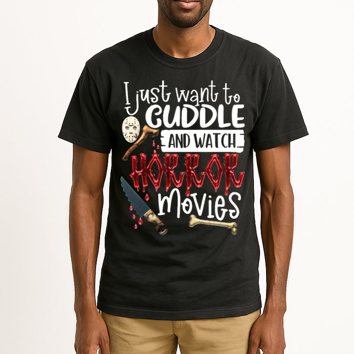 I Just Want To Cuddle And Watch Horror Movies Tall T-Shirt