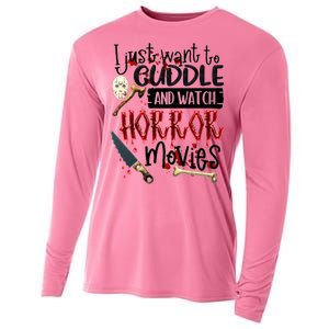 I Just Want To Cuddle And Watch Horror Movies Cooling Performance Long Sleeve Crew