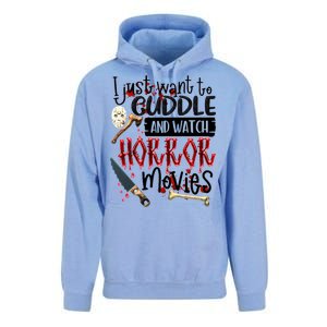 I Just Want To Cuddle And Watch Horror Movies Unisex Surf Hoodie